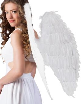 Angel Wings Amara with Feathers: Costume Accessory:87 x 72 cm, white 