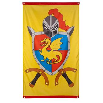 Chevalier Drapeau Knights & Dragons:150 x 90 cm, jaune 
