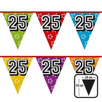 25. Geburtstag Wimpelkette:8m / 27 x 22cm, mehrfarbig 
