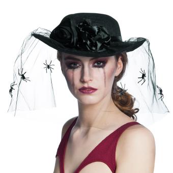 Damenhut Spider Widow:schwarz 