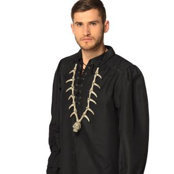 Skull Halskette: Piraten Schmuck:creme weiss