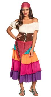 Gypsy costume: Headband, dress, belt cloth:colorful 