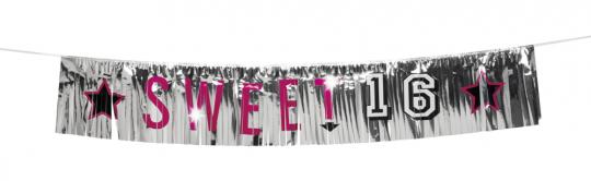 Lamettabanner Sweet 16:25 x 150cm, mehrfarbig 