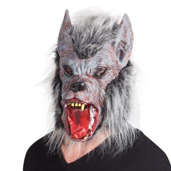 Werwolf Maske mit Fell, latex 