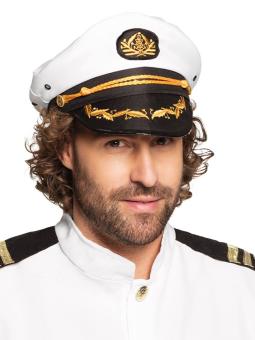Chapeau marine Kapitän Jonah:blanc 