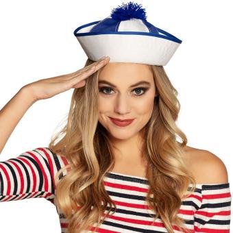 Chapeau de marin : Unisex:bleu/blanc 