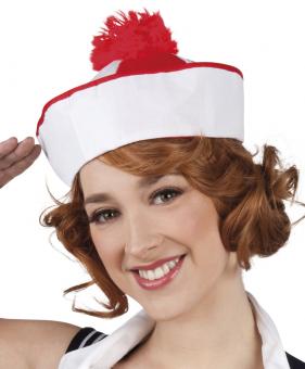 Sailor hat Unisex:red/white 