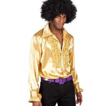 Party Shirt : Ruffled shirt Satin:or/gold 