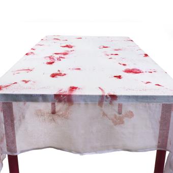 Blutige Tischdecke:150 cm x 180 cm, weiss/rot 
