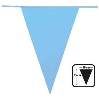 Grosse Pennant chain-Garland:10m / Wimpel 45x30cm, blue 