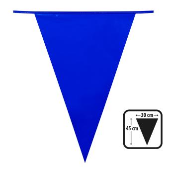 Grosse Wimpelkette-Girlande:10 m / Wimpel 45x30 cm, blau 