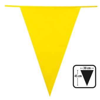Grosse Wimpelkette-Girlande:10m / Wimpel 45x30cm, gelb 