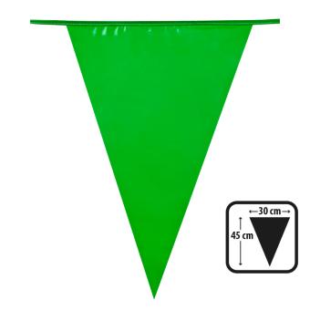 Grosse Wimpelkette-Girlande:10m / Wimpel 45x30cm, grün 