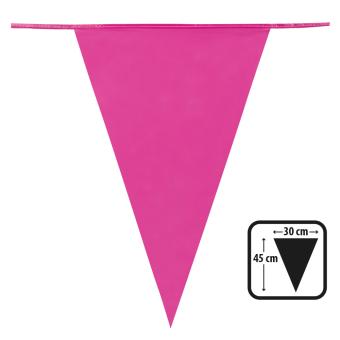 Grosse Wimpelkette-Girlande:10 m / Wimpel 45 x 30 cm, pink 