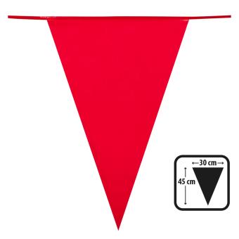 Grosse Pennant chain-Garland:10 m / Wimpel 45x30cm, red 