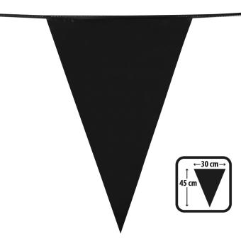 Grosse Wimpelkette-Girlande:10 m / Wimpel 45x30cm, schwarz 