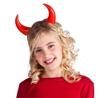 Teufelshörner Kinder, Haarreif:rot 
