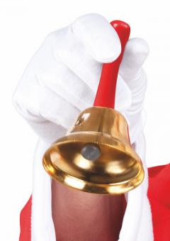 Weihnachtsmann Glocke:15 cm, gold 
