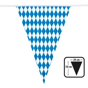 Bayern Chaîne de fanions: Oktoberfest Décoration:10 m / 30x20cm, bleu/blanc 