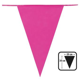 Chaîne de fanions-Guirlande:10m / Wimpel 30x20cm, pink/rose 