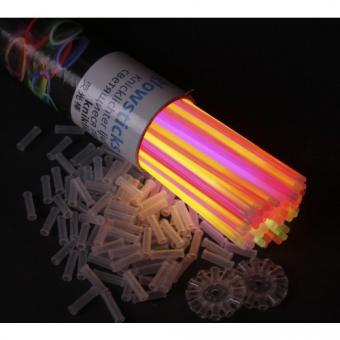 Glow stick bracelet: 6 color mix 100 pieces in a can:multicolored 