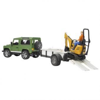 BRUDER: Land Rover Defender with single-axle trailer: 
