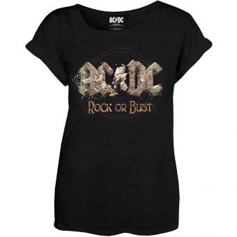 T-shirt à petit budget pour femmes AC / DC: Rock or Bust:noir S