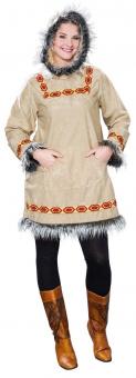 Eskimo Frau Kostüm: Kapuzenkleid 