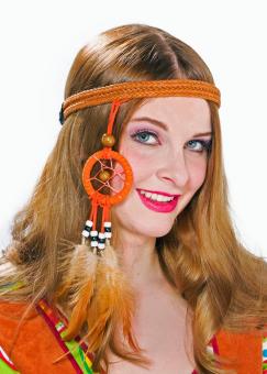 Hippie headband with dream catcher:brown 