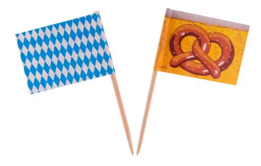 Decorative picker Oktoberfest: 50 flags:50 Item, 6 cm, multicolored 