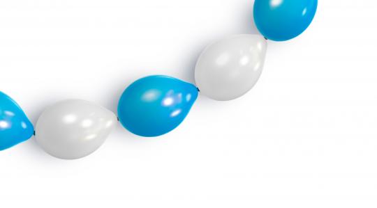 Oktoberfest Balloon chain:3 m, blue/white 