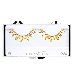 Fashion tattoo eyelashes: in box with glue:or/gold 