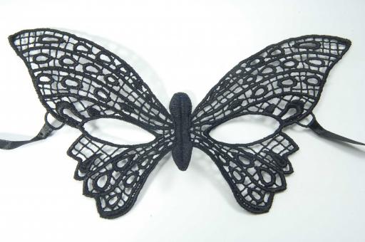 Schmetterling Augenmaske, textil:schwarz 
