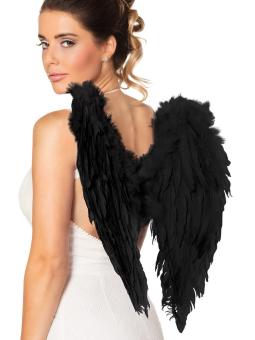 Ailes d’ange Divine en plumes : Accessoire de costume:50 x 50 cm, noir 