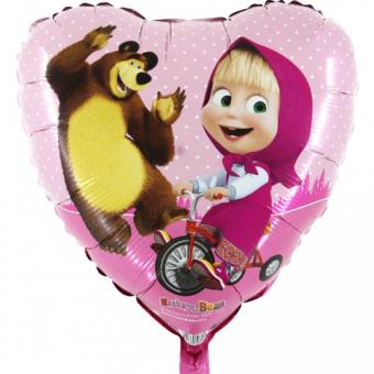 Masha&Bear Folienballon Herz 