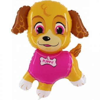 Hund Puppy Folienballon::96 x 85 cm, braun 