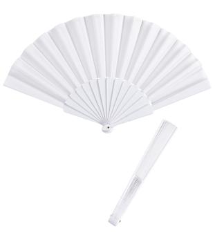 fabric hand fan:23 cm, white 