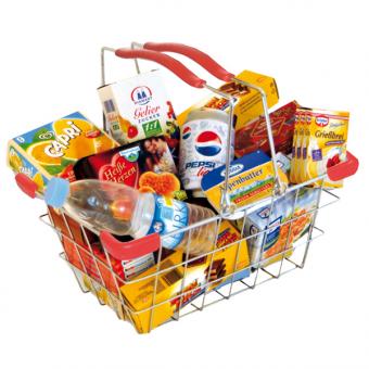 TANNER: metal basket filled 