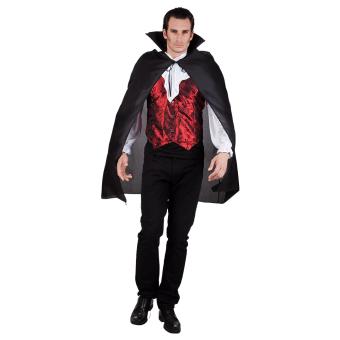 Vampire Cape with collar, unisex:120 cm, black 