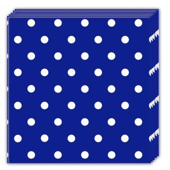 Serviettes des points:20 pièce, 33 x 33cm, bleu 