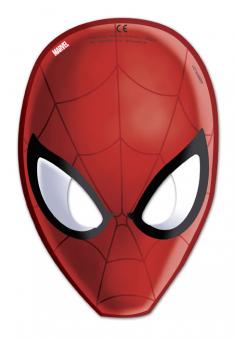 Spiderman Party masks:6 Item, 17 x 25 cm, red 