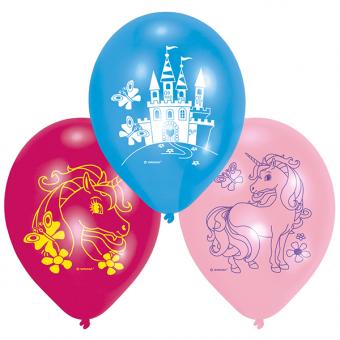 Einhorn Luftballons: Partydekoration:6 Stück, 22.8 cm, mehrfarbig 