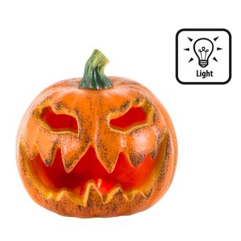 Blinkender Kürbis: Halloween-Deko mit LED:16 cm, orange 