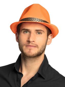Chapeau Fedora Trilby couleur néon:orange 