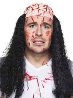 Perruque Bloody Brain avec des cheveux:noir 