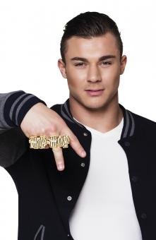 Bague hip hop:or 