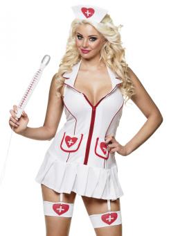 Krankenschwester Thermometer XL:35 cm, weiss 