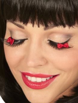 Schwarze Wimpern mit einer Masche:schwarz 