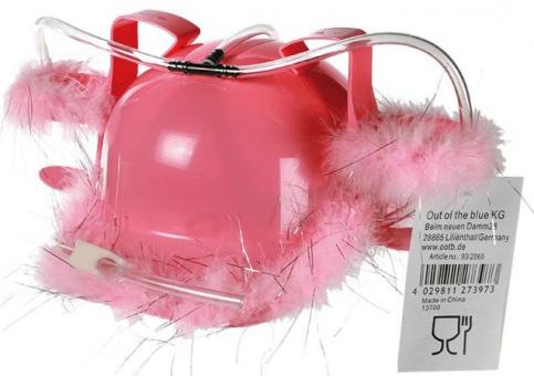 Helmet with 2 can holders:pink 
