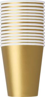 Party Cups, cardboard:14 Item, 2.7dl, or/gold 